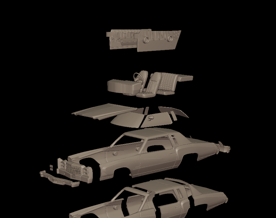 CHEVROLET MONTE CARLO 1976 3D PRINT MODEL