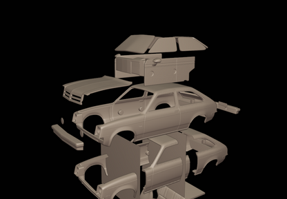 STL FILE chevrolet br chevette sl 1976 3d print model - ARTISTIT