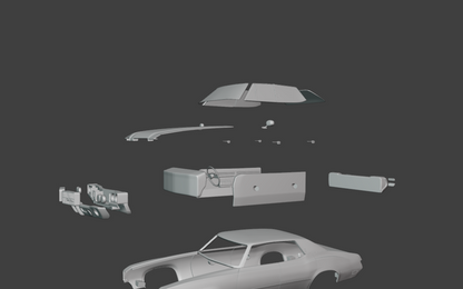 STL FILE 1971 Oldsmobile Cutlass Supreme sedan 3d print model - ARTISTIT