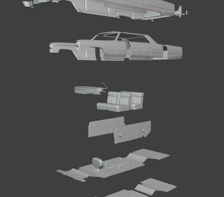 1966 cadillac coupe de ville 3d print model