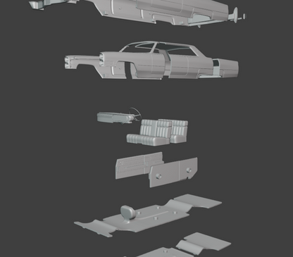 STL FILE 1966 cadillac coupe de ville 3d print model - ARTISTIT