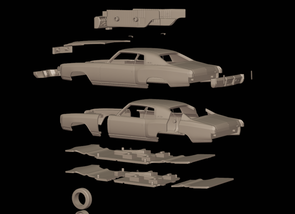 CHEVROLET MONTE CARLO 1970 3D PRINT MODEL