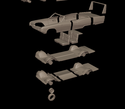 STL FILE custom Buick Electra 225 1968 convertible 3d print model - ARTISTIT