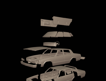 STL FILE CHEVROLET MALIBU CLASSIC 1981 FOUR DOORS 3D PRINT MODEL - ARTISTIT