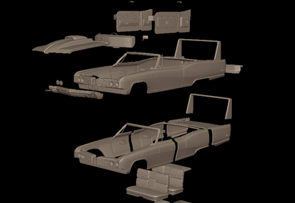 STL FILE custom Buick Electra 225 1968 convertible 3d print model - ARTISTIT