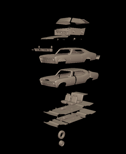 STL FILE CHEVROLET NOVA SS 396 1969 3D PRINT MODEL - ARTISTIT