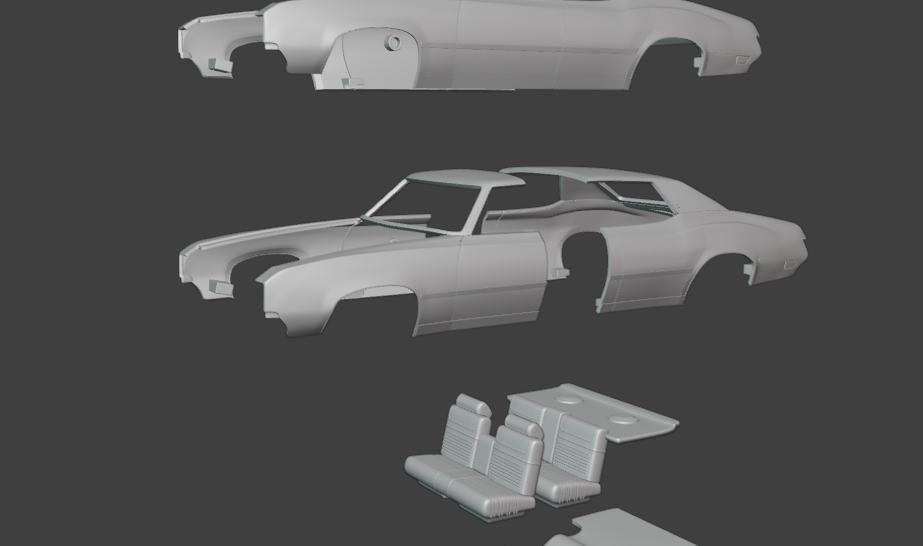 1971 Oldsmobile Cutlass Supreme sedan 3d print model