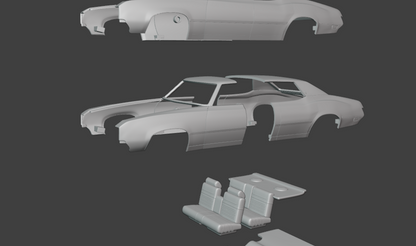 STL FILE 1971 Oldsmobile Cutlass Supreme sedan 3d print model - ARTISTIT