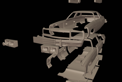 STL FILE chevrolet caprice classic 1975 3d print model - ARTISTIT