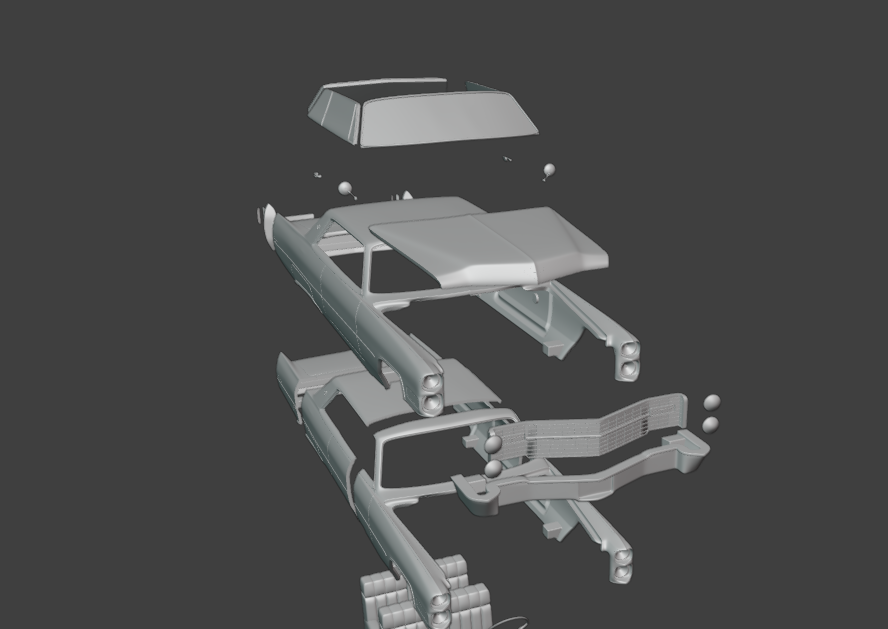 1966 cadillac coupe de ville 3d print model