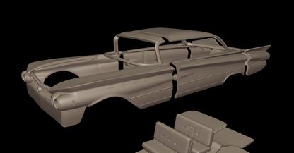 STL FILE Buick LeSabre 1959 two doors hardtop 3d print model - ARTISTIT