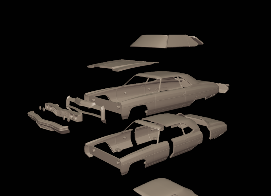 chevrolet caprice convertible 1973 3d print model