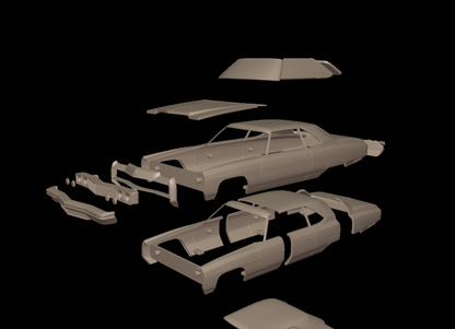STL FILE chevrolet caprice convertible 1973 3d print model - ARTISTIT