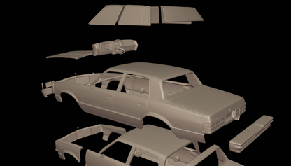 STL FILE CHEVROLET MALIBU CLASSIC 1981 FOUR DOORS 3D PRINT MODEL - ARTISTIT