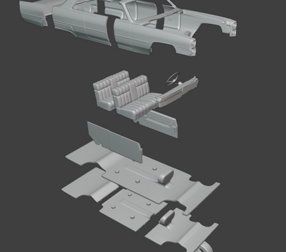 STL FILE 1966 cadillac coupe de ville 3d print model - ARTISTIT
