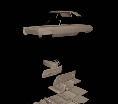 STL FILE chevrolet caprice convertible 1973 3d print model - ARTISTIT