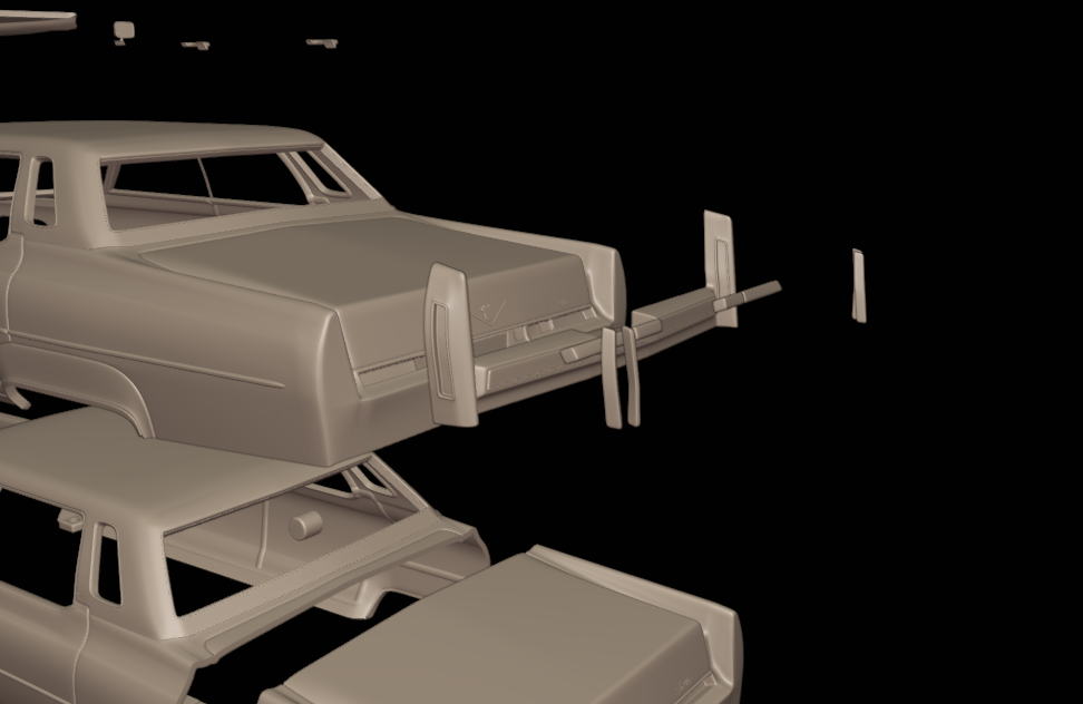 cadillac deville sedan 1975 4 doors 3d print model