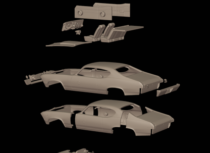 STL FILE chevrolet baldwin motion chevelle 1969 3d print model - ARTISTIT