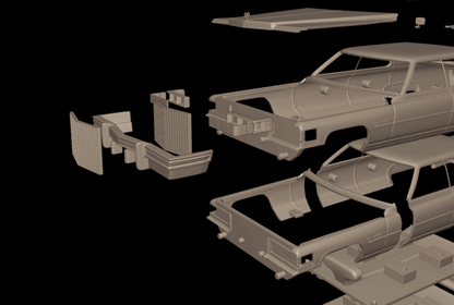 STL FILE cadillac deville sedan 1975 4 doors 3d print model - ARTISTIT