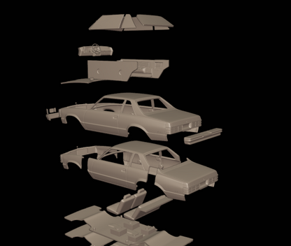 STL FILE CHEVROLET MALIBU CLASSIC 1981 TWO DOORS 3D PRINT MODEL - ARTISTIT