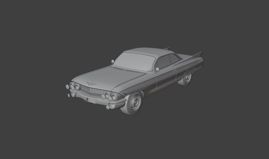 1961 cadillac coupe de ville 3d print model