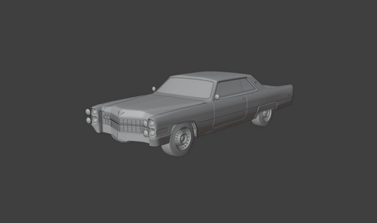 1966 cadillac coupe de ville 3d print model