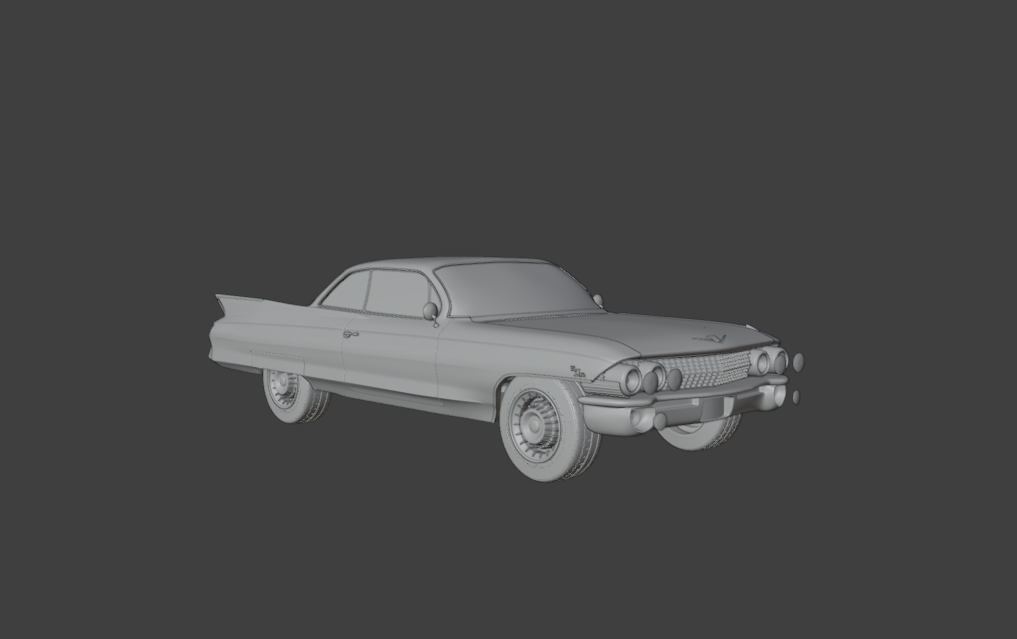 1961 cadillac coupe de ville 3d print model