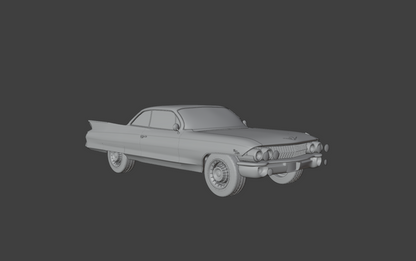 STL FILE 1961 cadillac coupe de ville 3d print model - ARTISTIT
