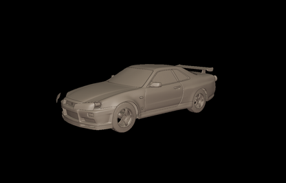 STL FILE 2002 NISSAN SKYLINE R 34 3D PRINT MODEL - ARTISTIT