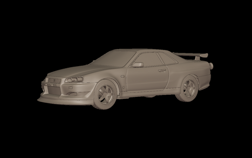 STL FILE custom 2002 NISSAN SKYLINE R 34 v1 3D PRINT MODEL - ARTISTIT