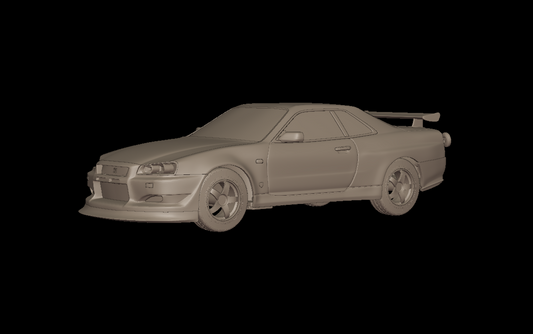 STL FILE custom 2002 NISSAN SKYLINE R 34 v1 3D PRINT MODEL - ARTISTIT