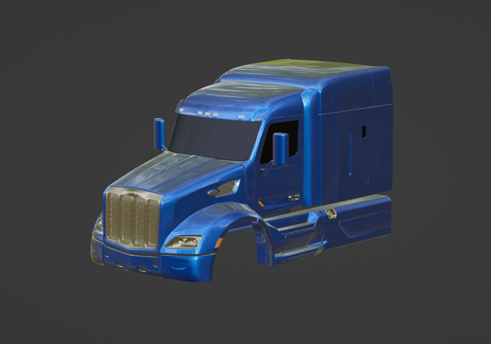 STL FILE 2014 PETERBILT 579 SLEEPER TRUCK 3D PRINT MODEL - ARTISTIT