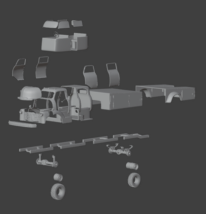 STL FILE CHEVROLET COE TRUCK 1949 V3 - ARTISTIT