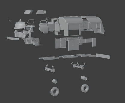 STL FILE CHEVROLET COE TRUCK 1949 V1 3D MODEL - ARTISTIT