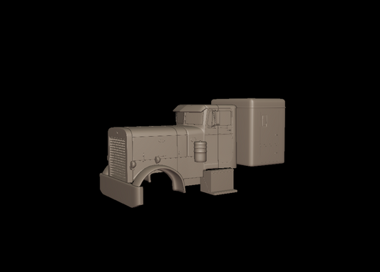 STL FILE Peterbilt 351 1957 SLEEPER TRUCK 3D PRINT MODEL - ARTISTIT