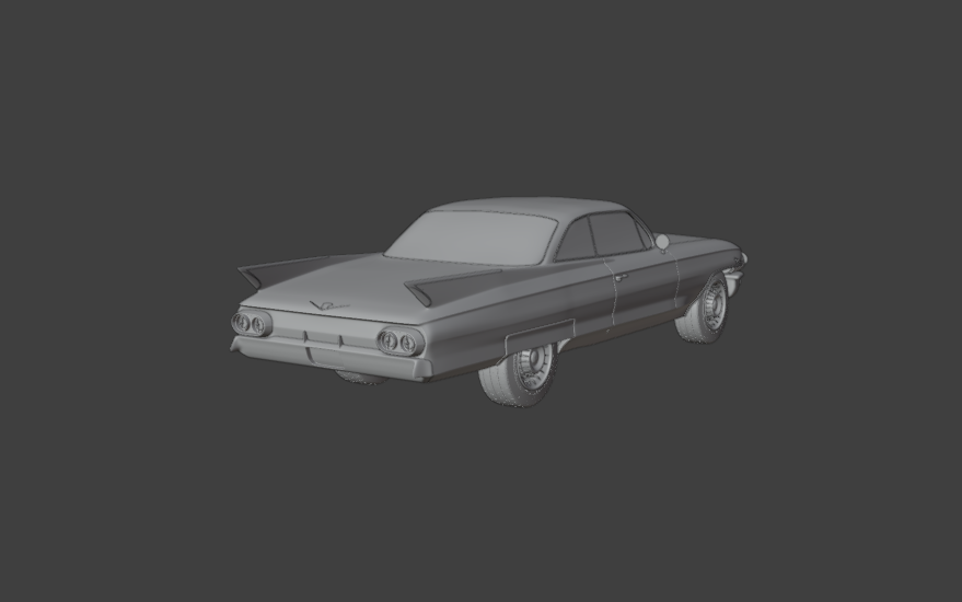 1961 cadillac coupe de ville 3d print model