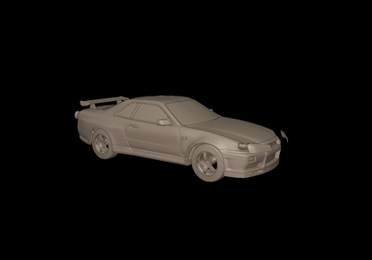 STL FILE 2002 NISSAN SKYLINE R 34 3D PRINT MODEL - ARTISTIT