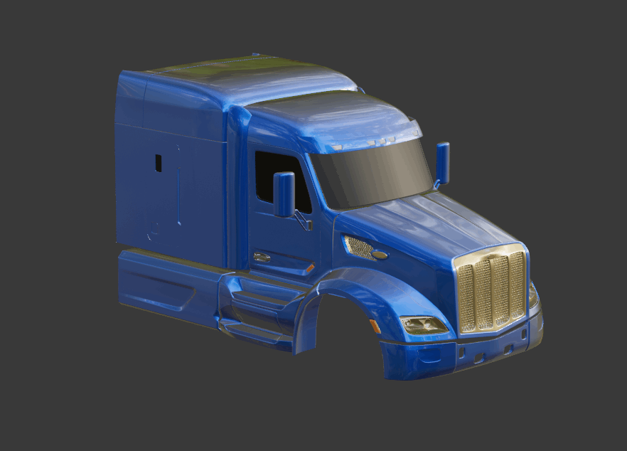 STL FILE 2014 PETERBILT 579 SLEEPER TRUCK 3D PRINT MODEL - ARTISTIT