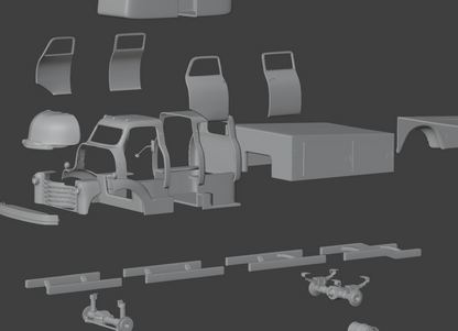 STL FILE CHEVROLET COE TRUCK 1949 V3 - ARTISTIT