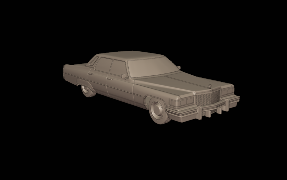 cadillac deville sedan 1975 4 doors 3d print model