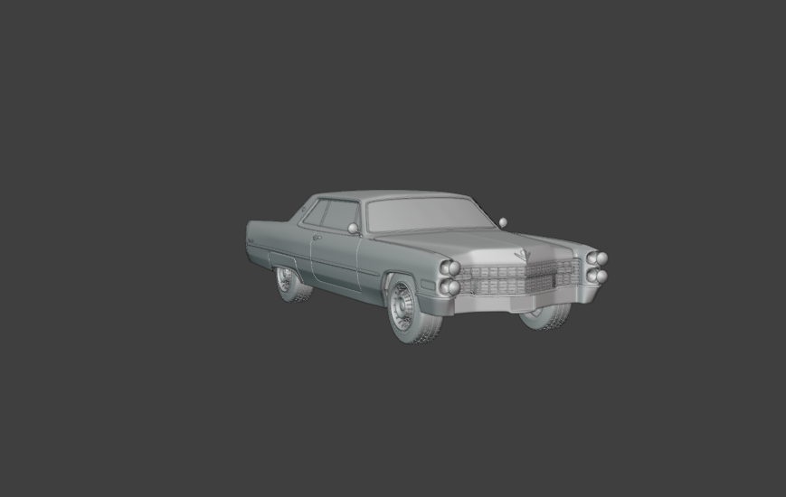 1966 cadillac coupe de ville 3d print model