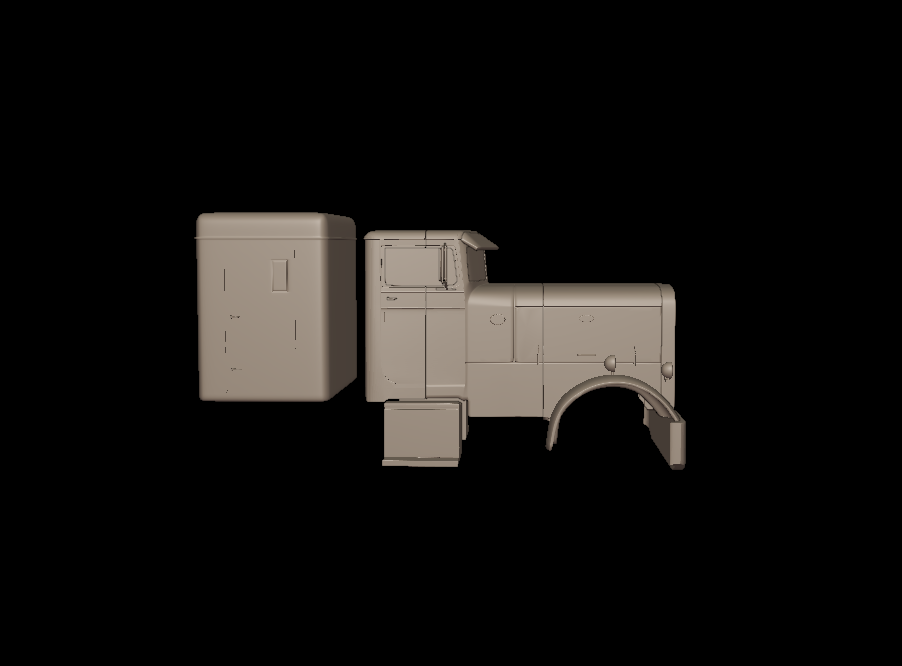 STL FILE Peterbilt 351 1957 SLEEPER TRUCK 3D PRINT MODEL - ARTISTIT