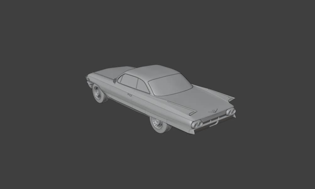 1961 cadillac coupe de ville 3d print model