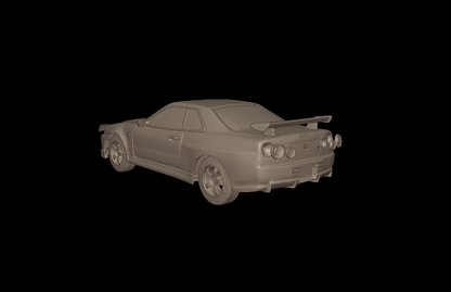 STL FILE 2002 NISSAN SKYLINE R 34 3D PRINT MODEL - ARTISTIT