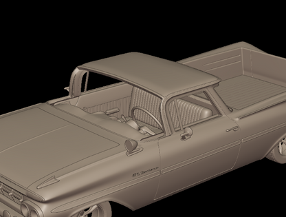 STL FILE CHEVROLET ELCAMINO 1959 3D PRINT MODEL - ARTISTIT