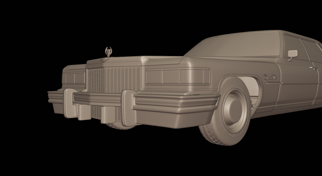 cadillac deville sedan 1975 4 doors 3d print model