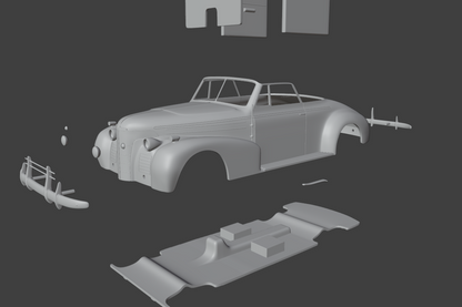 STL FILE Oldsmobile 80 convertible 1939 3d print model - ARTISTIT