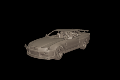STL FILE 2002 NISSAN SKYLINE R 34 3D PRINT MODEL - ARTISTIT
