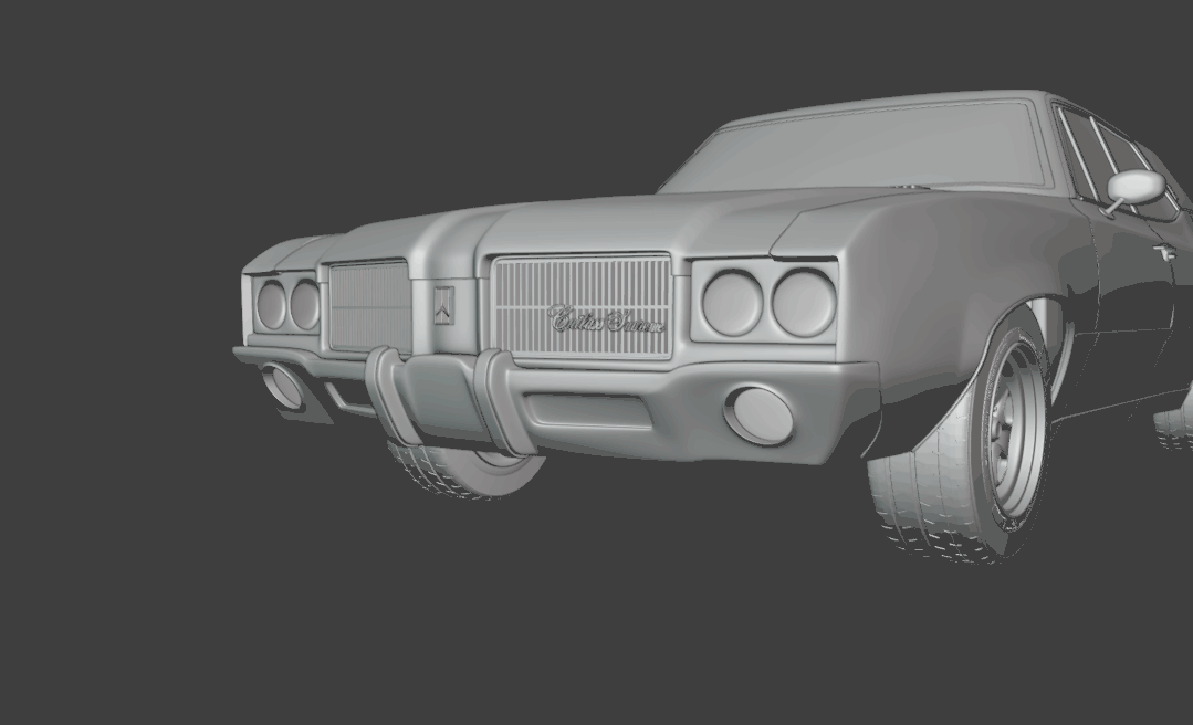 STL FILE 1971 Oldsmobile Cutlass Supreme sedan 3d print model - ARTISTIT
