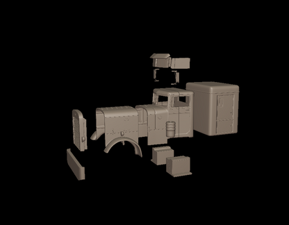 STL FILE Peterbilt 351 1957 SLEEPER TRUCK 3D PRINT MODEL - ARTISTIT